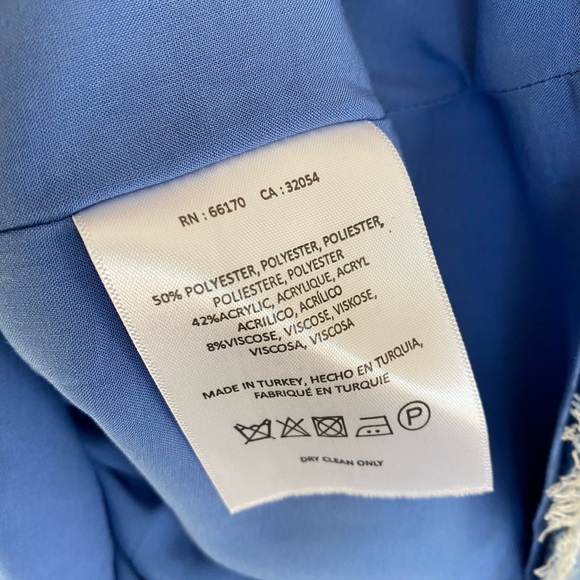 Anthropologie Akemi + Kin Womens Woven Blue Yellow Tweed Shift Dress Size 8 - Picture 8 of 8